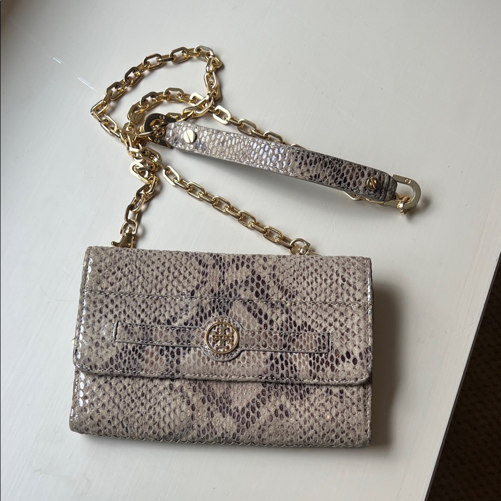 Elegant Snake Print Chain Bag